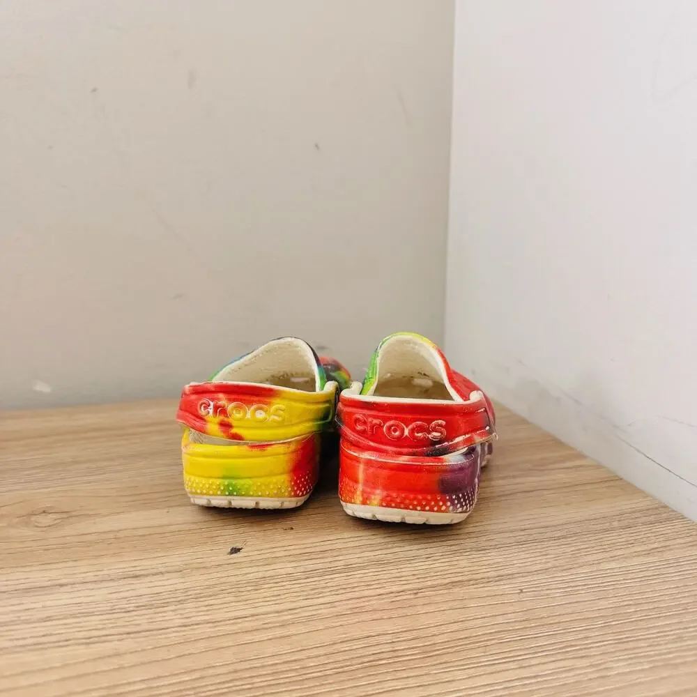Crocs Rainbow Tie Dye Toddler Clogs Kids Size 5